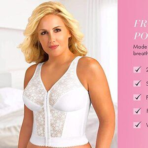 Exquisite Form Front‎ Closure Posture Bra White 42B NWOT